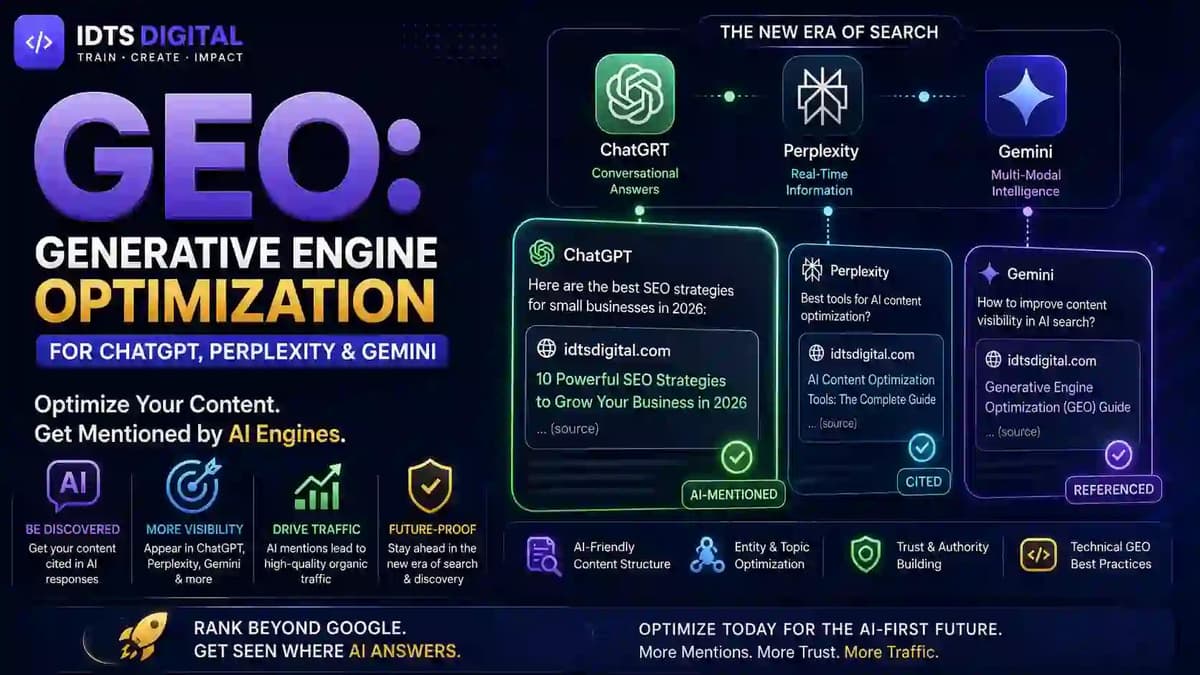 GEO: Generative Engine Optimization for ChatGPT, Perplexity & Gemini